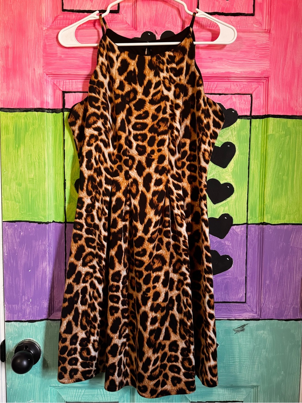 Leopard Print Mini Dress in Brown